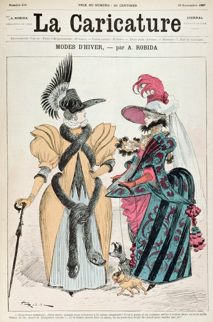 Vintermoden, fra "La Caricature", 1887 af Albert Robida