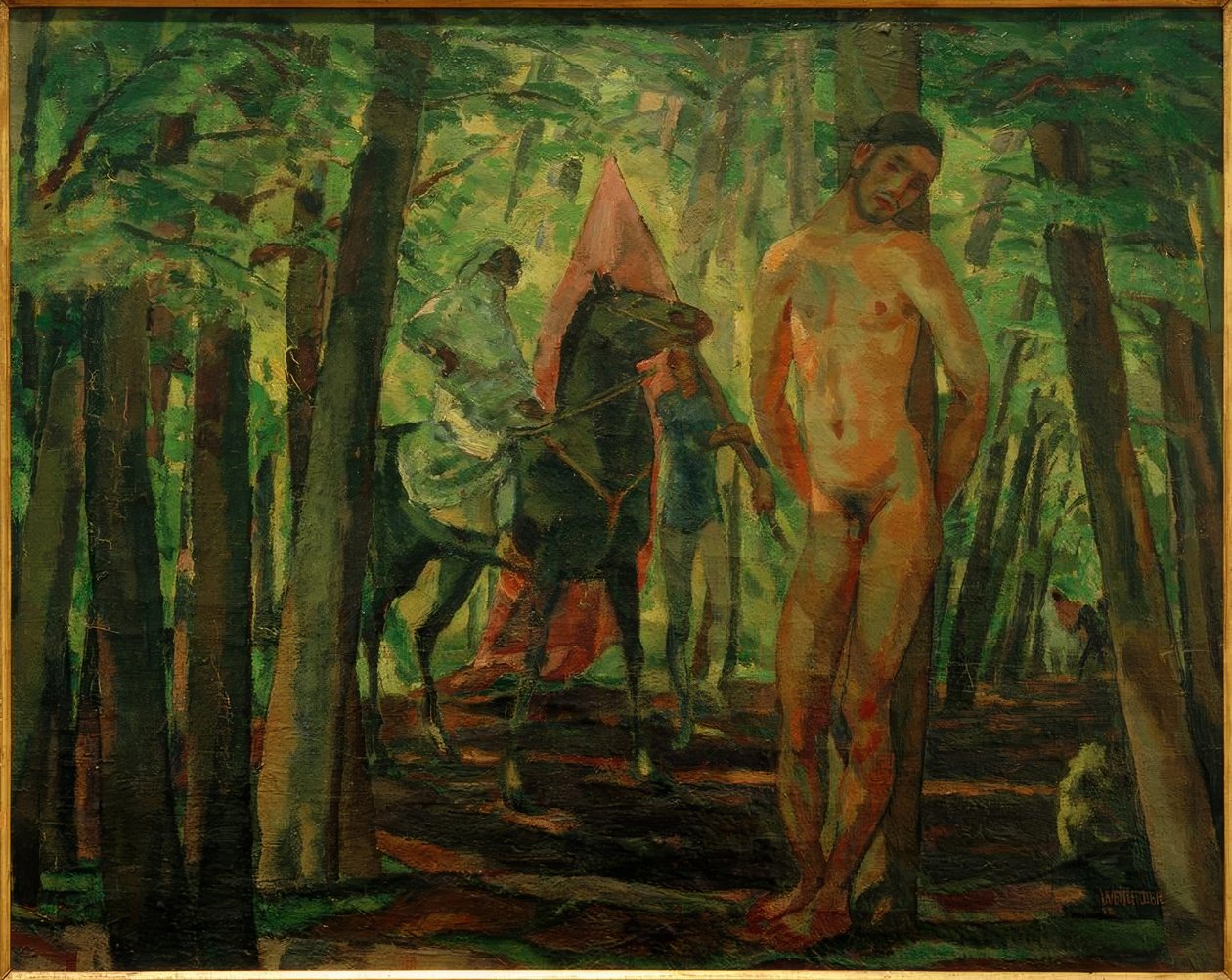 Sebastian med rytter I af Albert Weisgerber