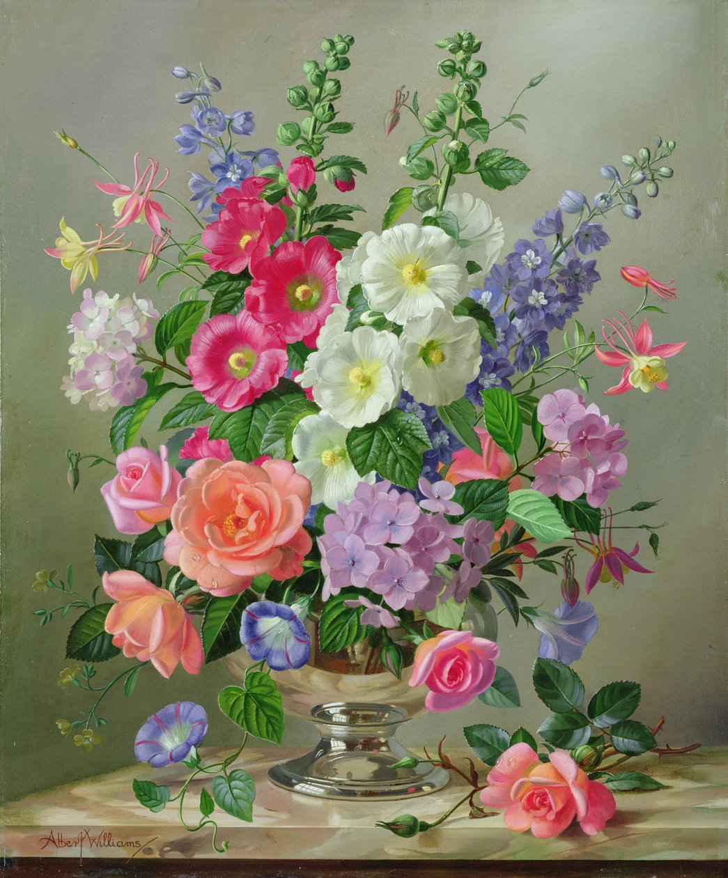 Et blomsterarrangement i september af Albert Williams
