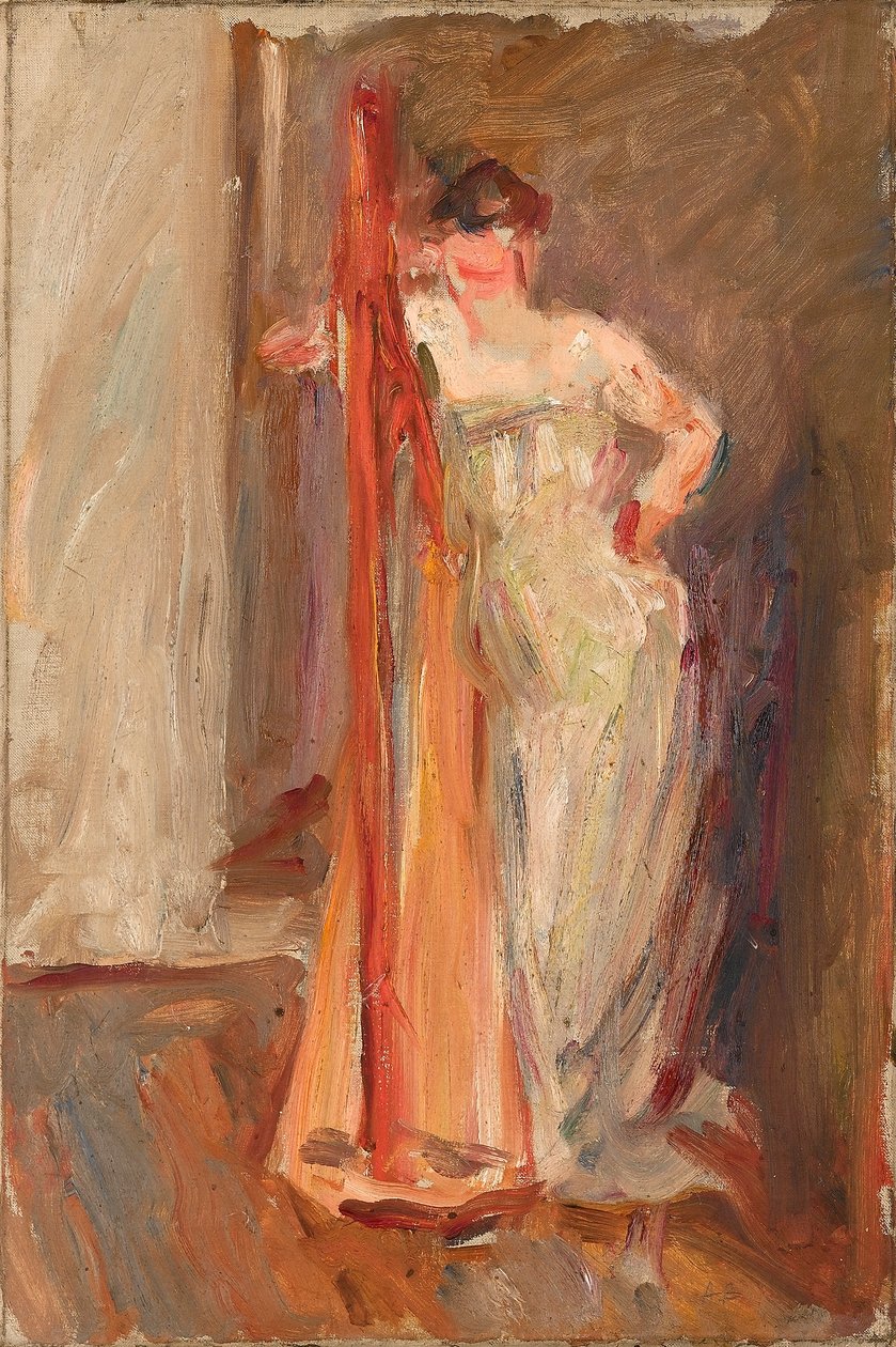 Kvinde med harpe - c.1905 af Albert de Belleroche