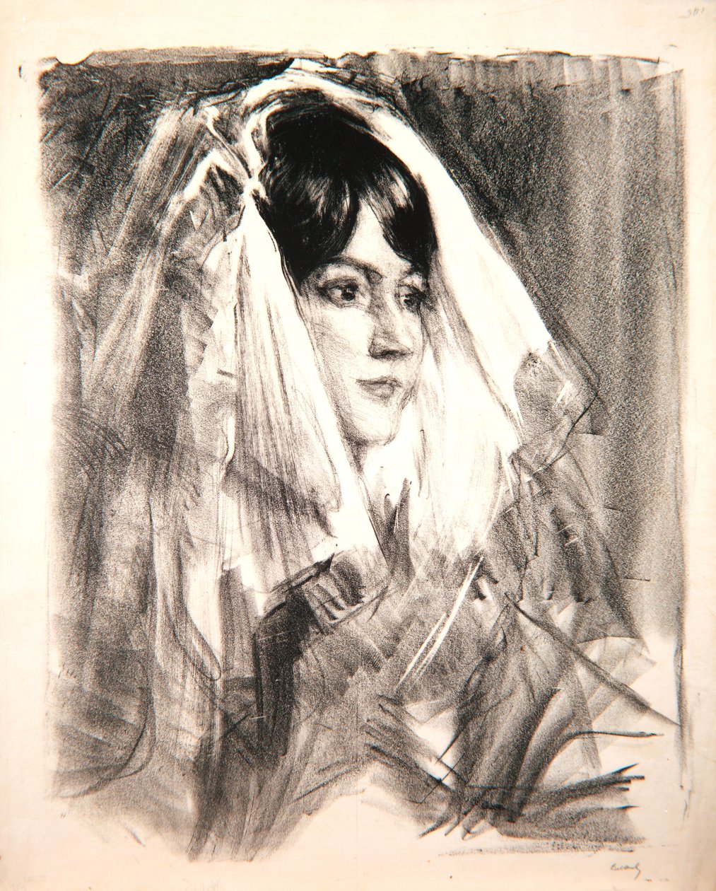 Mantilla, Madame Anglada, 1905 af Albert de Belleroche