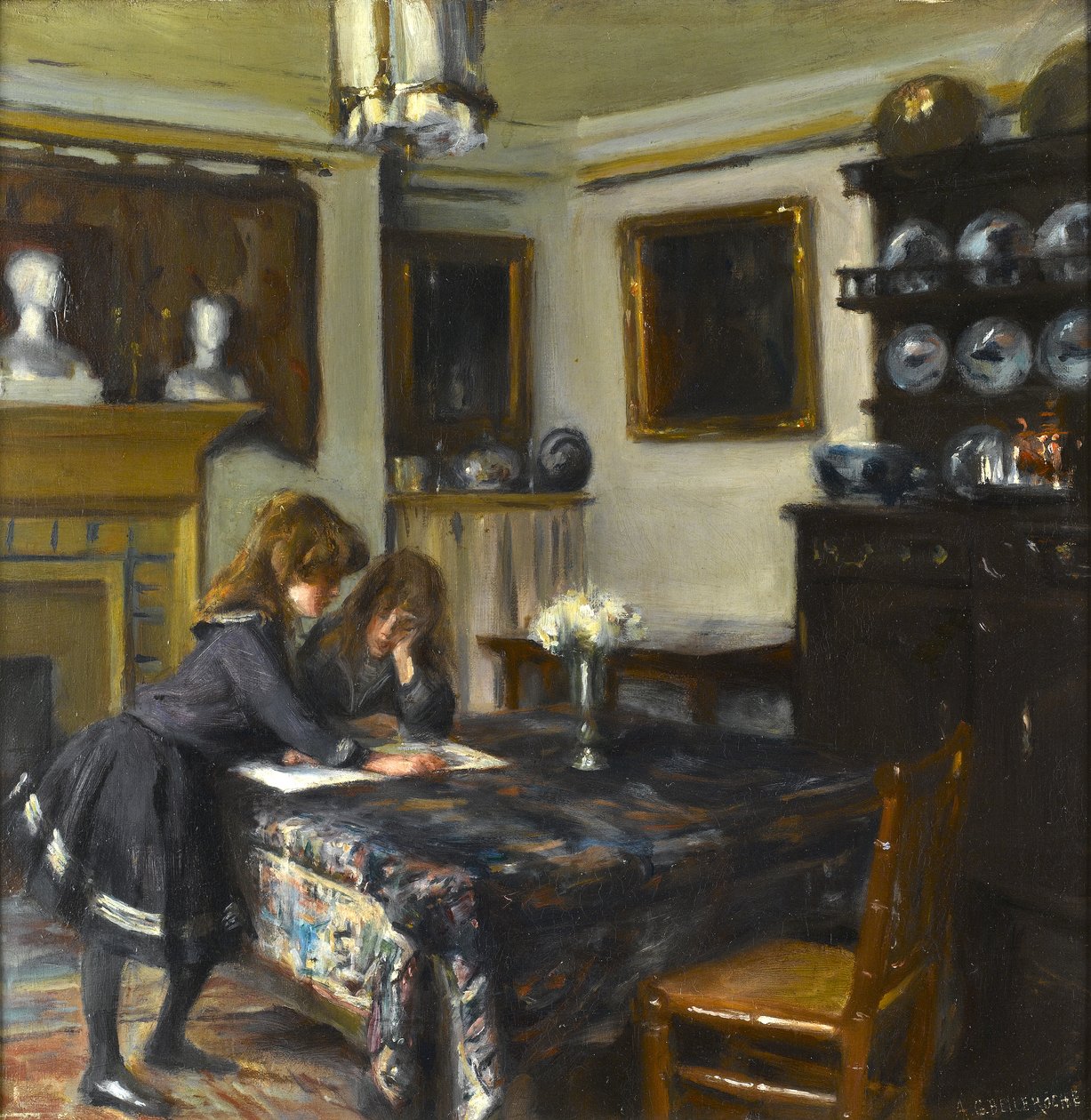 Spisestuen hos John Singer Sargent, ca. 1884 af Albert de Belleroche