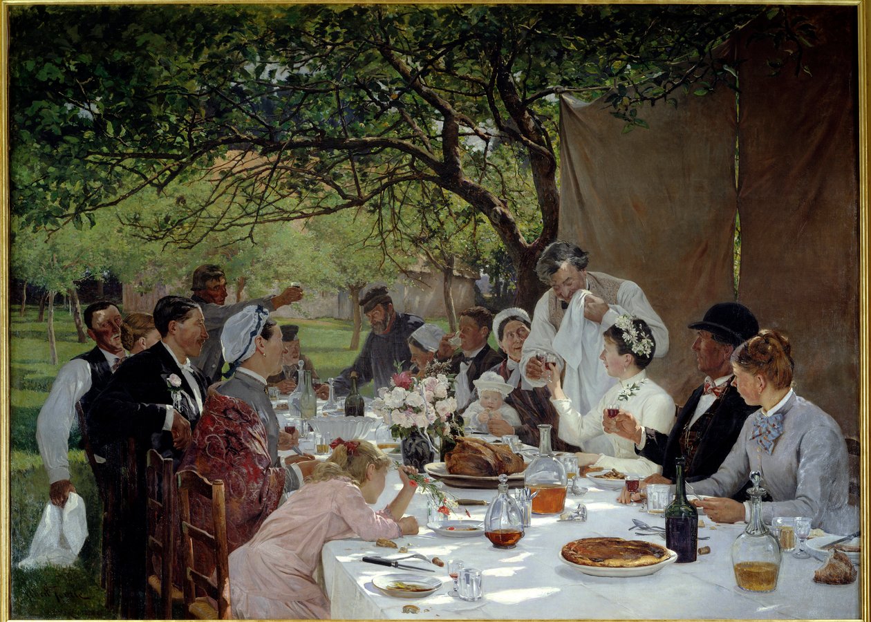 Bryllupsmåltid i Yport Maleri af Albert Fourie (1854-1937) 1886 søn. 3,89x2,53 m Rouen, musee des Beaux Arts af Albert Auguste Fourie