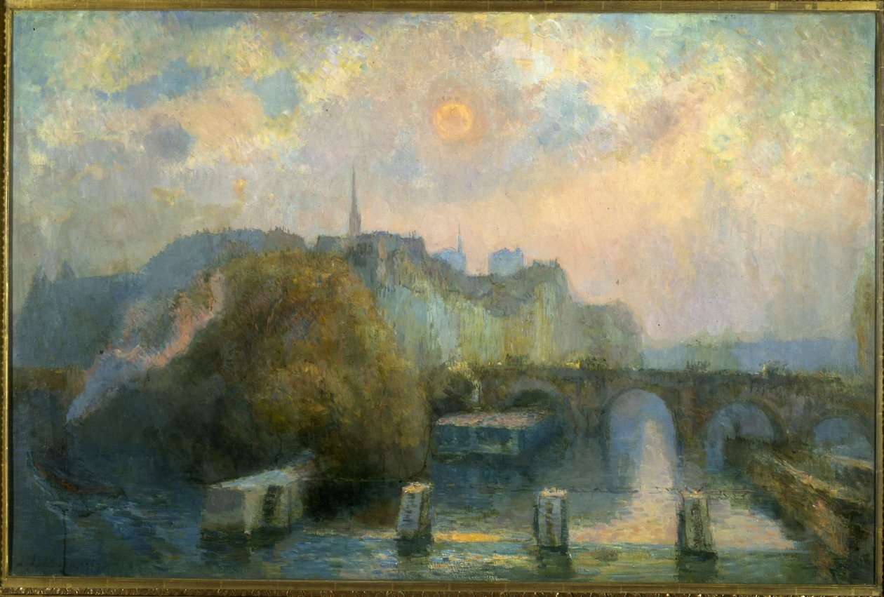 La Cité, Paris, efterårsmorgen af Albert Charles Lebourg