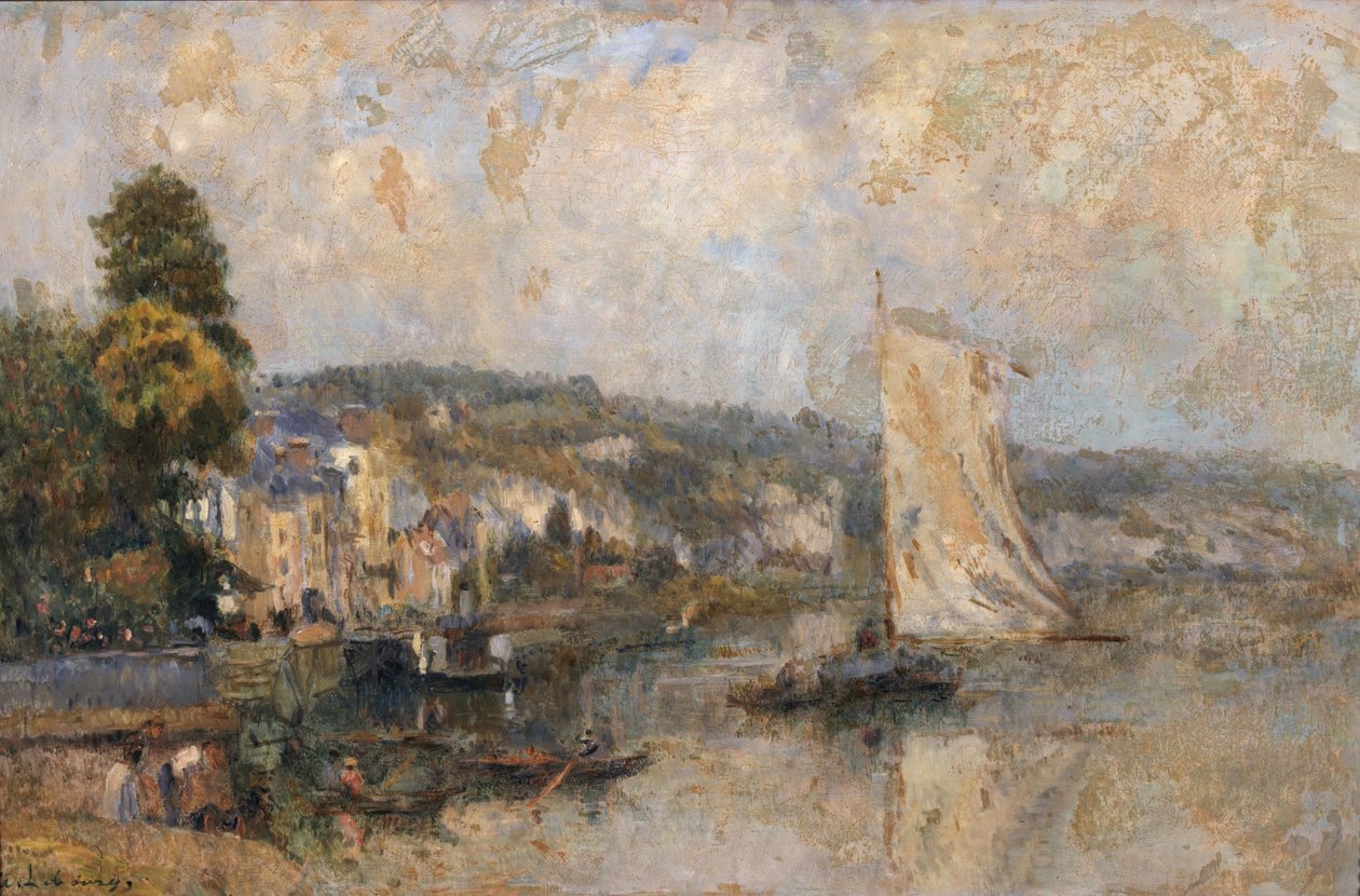 Seinen ved La Bouille, nær Rouen, ca. 1904 (olie på lærred) af Albert Charles Lebourg