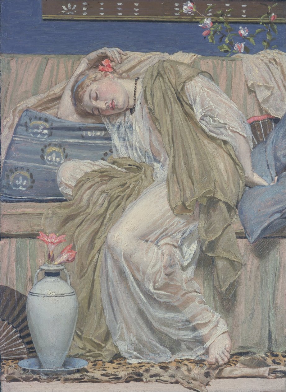 En sovende pige af Albert Joseph Moore