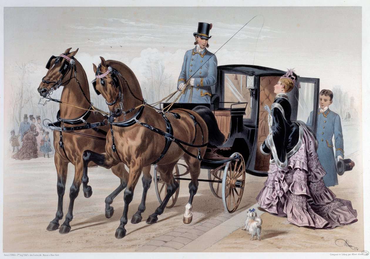 Coupe nået af engelske heste Tryk af Albert Adam (1833-?) 1874 Paris, Musee Carnavalet af Albert Adam