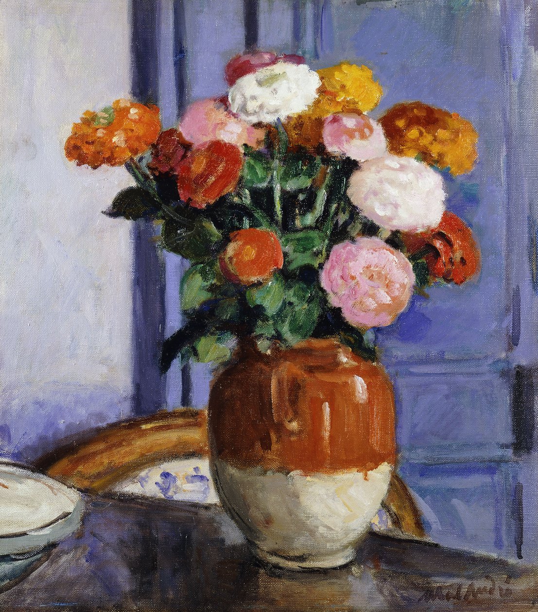 Buket af Zinias; Bouquet de Zinias af Albert Andre
