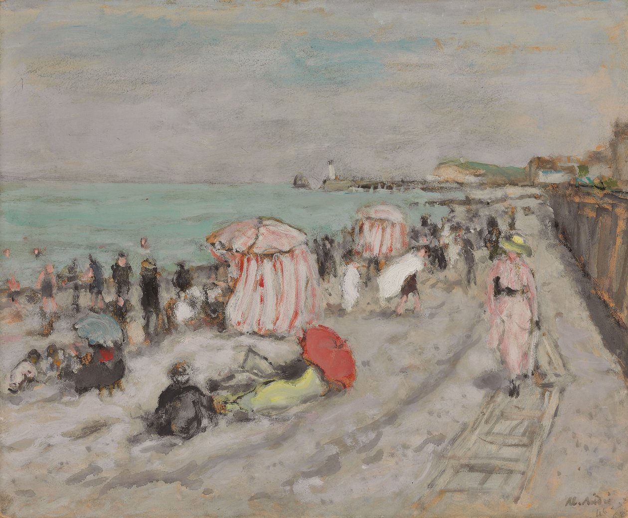 On the Beach (olie på papir lagt på plade) af Albert Andre
