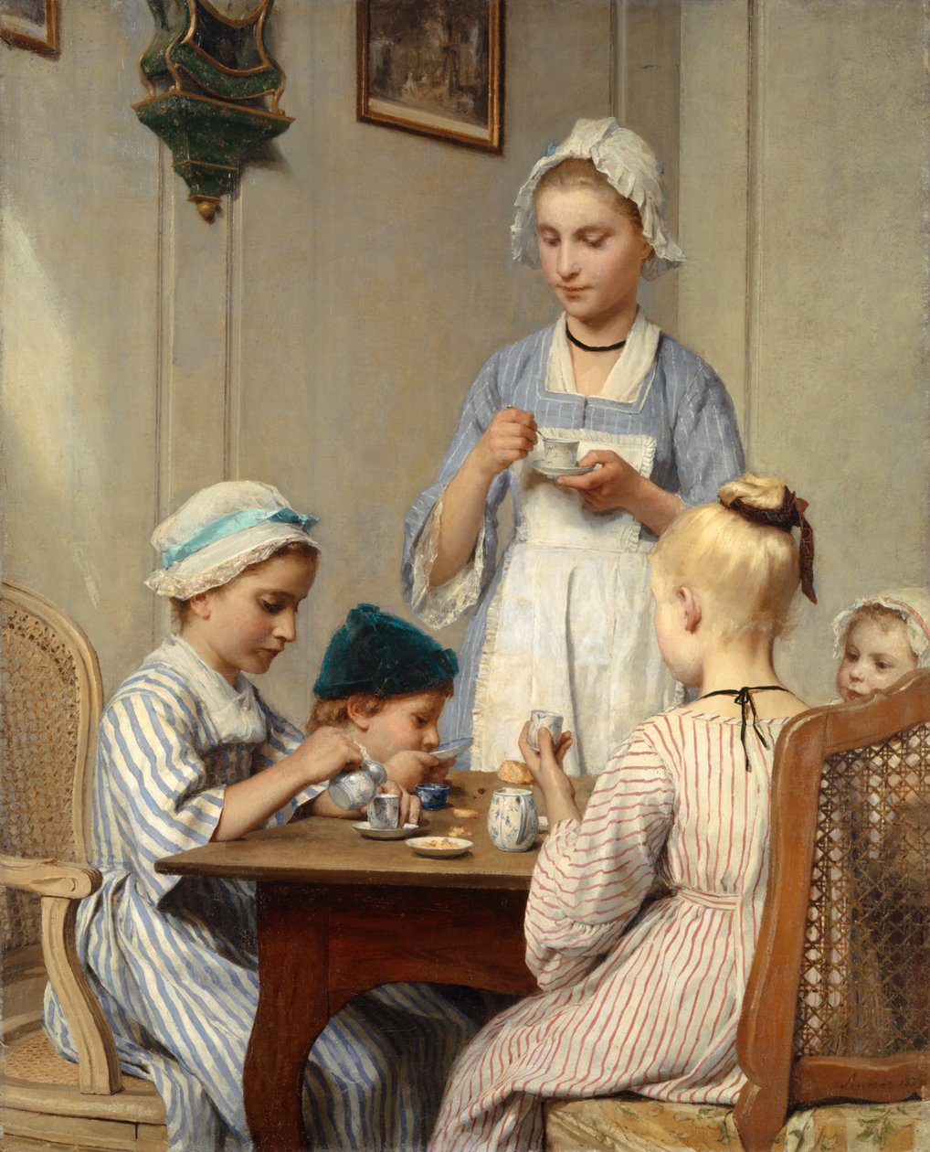 Børn til morgenmad, 1879 af Albert Anker