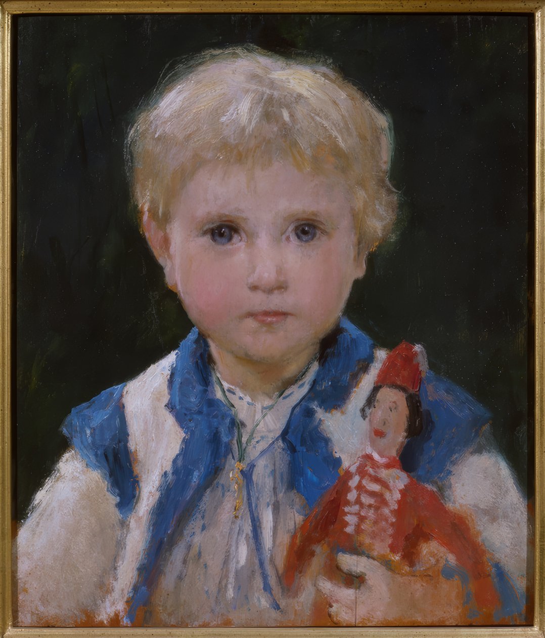 Pige med hoppeborg af Albert Anker