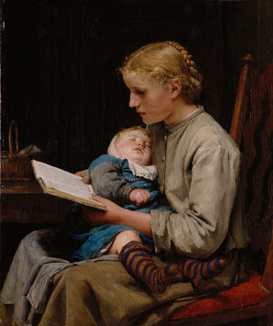 Rose og Bertha Gugger, 1883 af Albert Anker