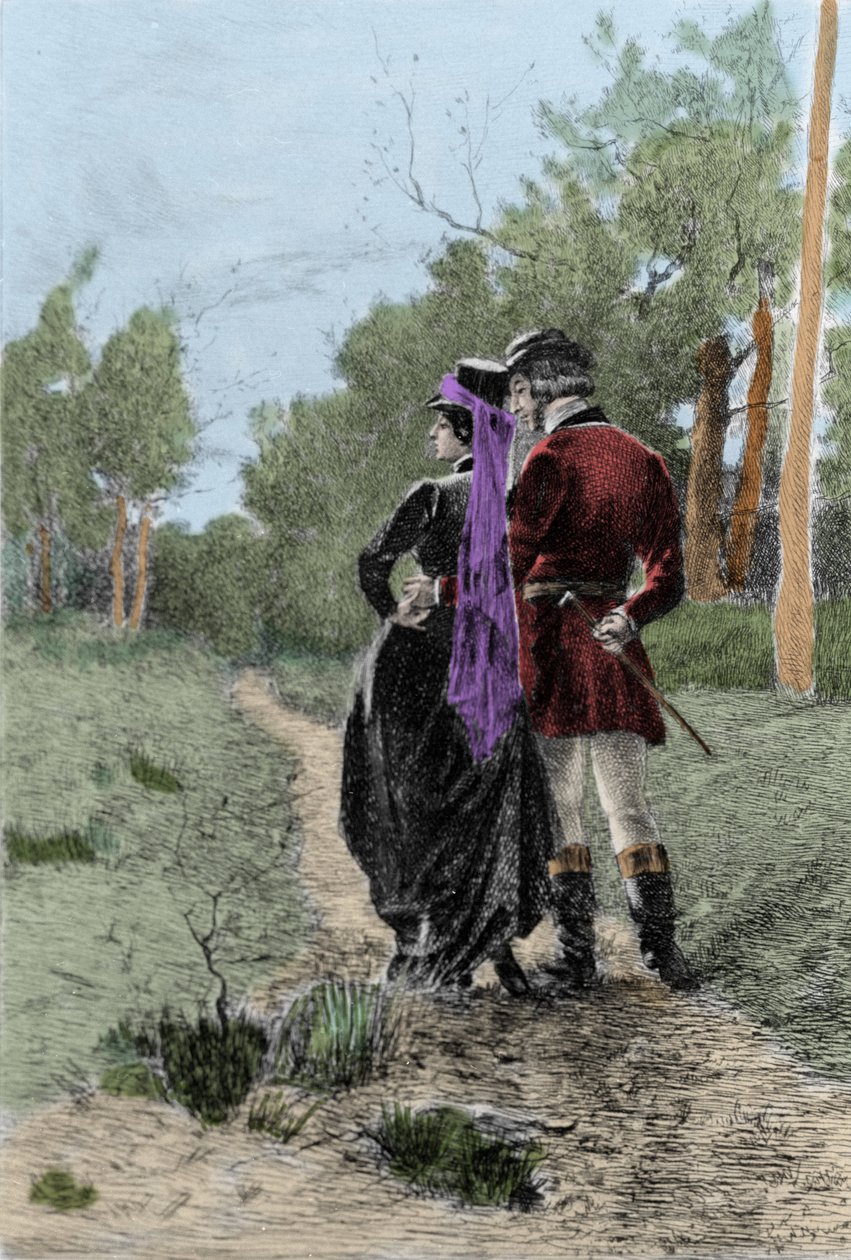 Illustration af romanen "" Madame Bovary"" af Gustave Flaubert (1821-1880). Illustration af Albert Fourie (1854-1937). af Albert Auguste Fourie