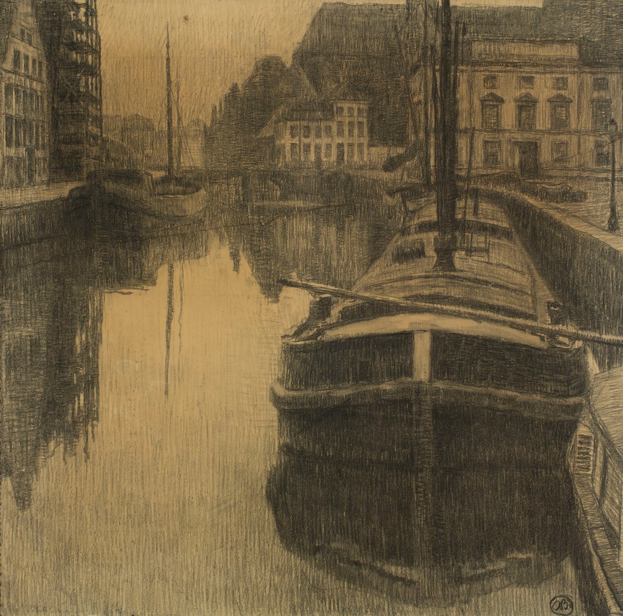 Gent om aftenen af Albert Baertsoen