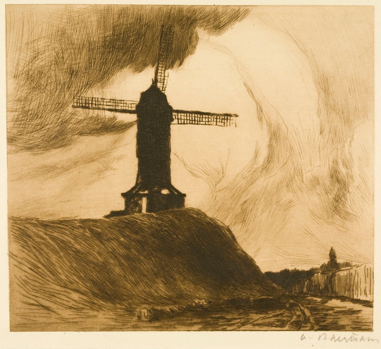 Mühle auf den Wällen I (Brügge) af Albert Baertsoen