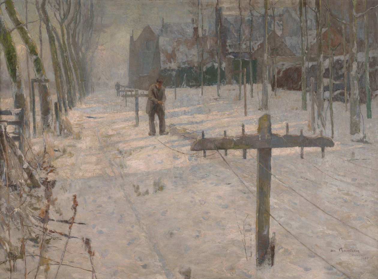 Snefyldt morgen i Flandern. Rebmagerne på voldene af Albert Baertsoen