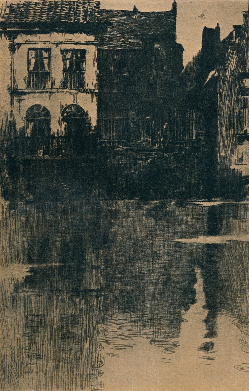 Gamle huse ved vandet, c 1886-1906, 1906-7 af Albert Baertsoen