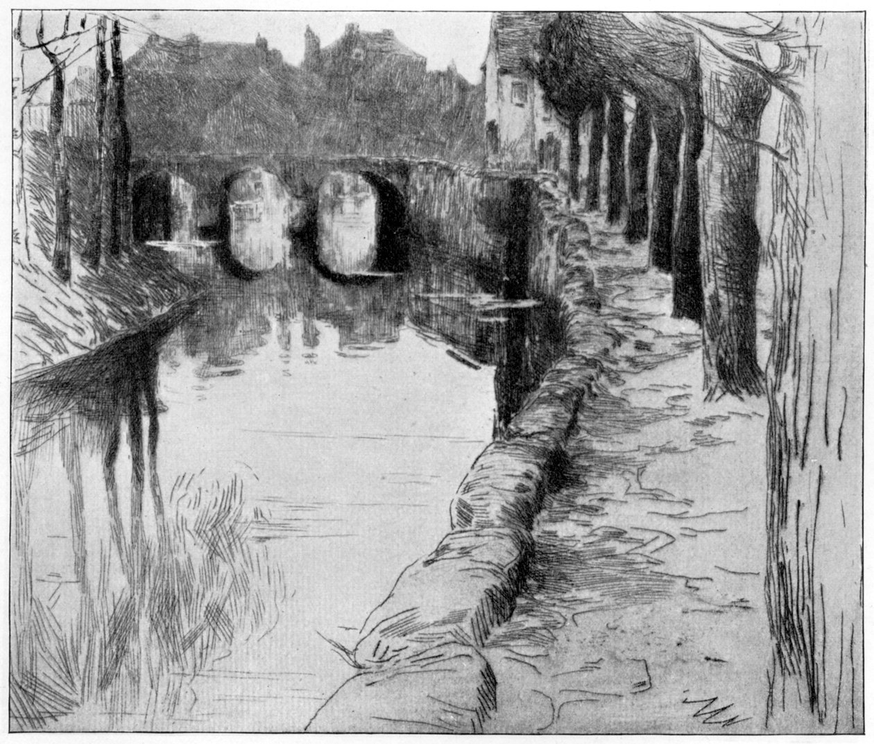 Den gamle kanal, 1898. af Albert Baertsoen