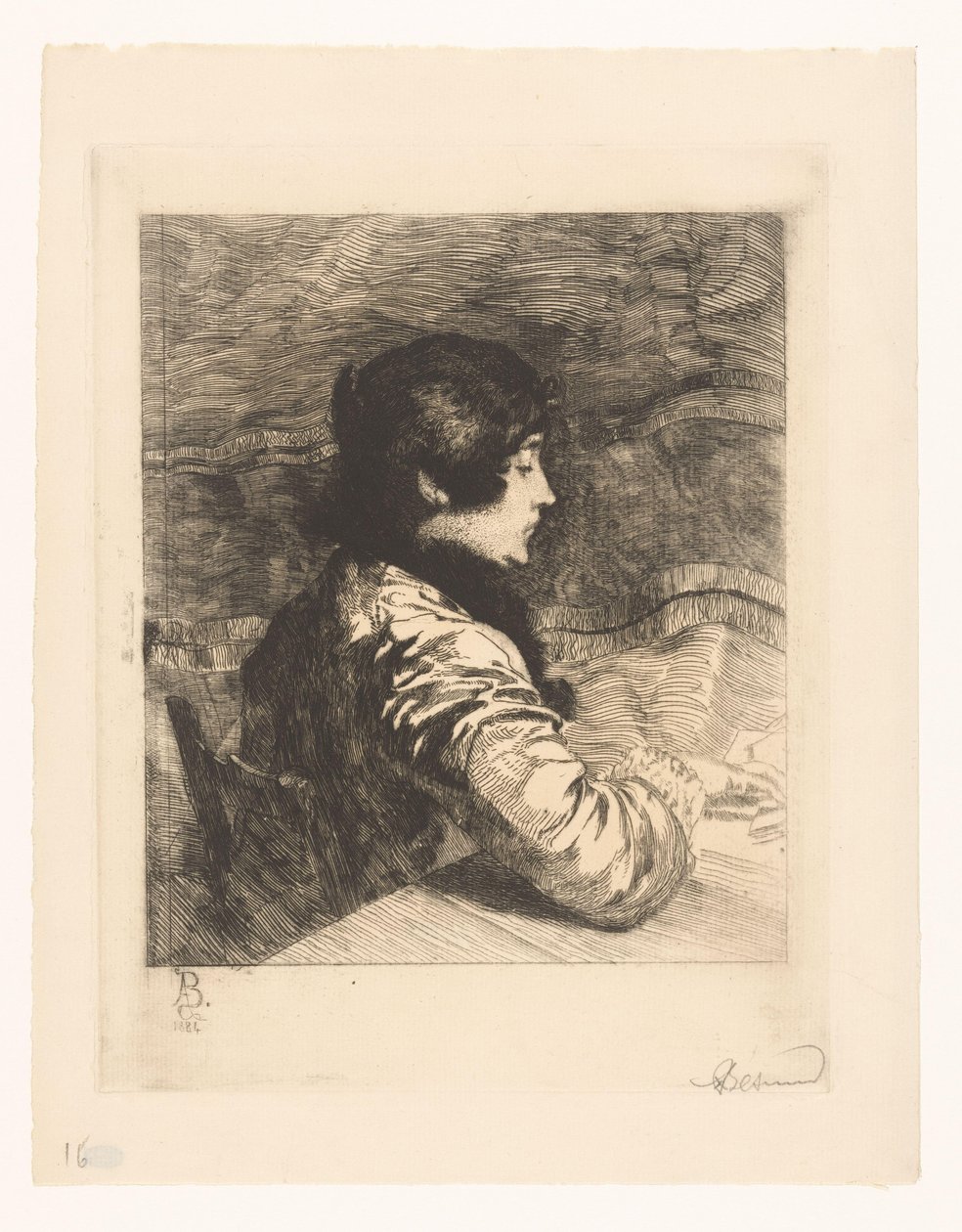 Portret van Charlotte Besnard af Albert Besnard (signed by artist)