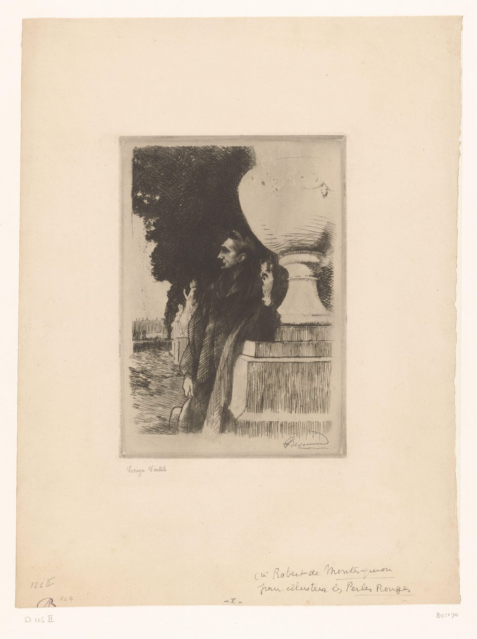 Portret af Robert de Montesquiou af Albert Besnard (signed by artist)