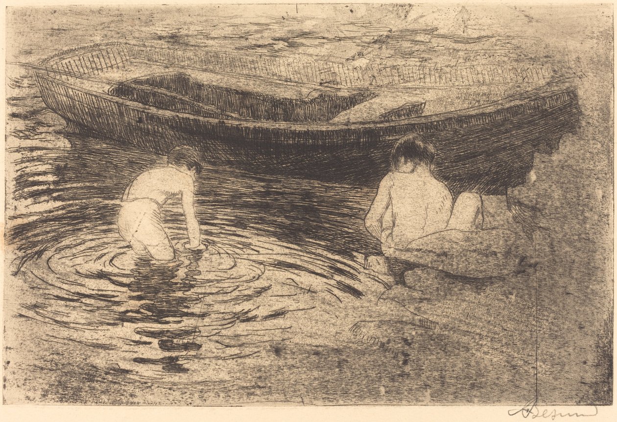 Badning ved Talloires af Albert Besnard