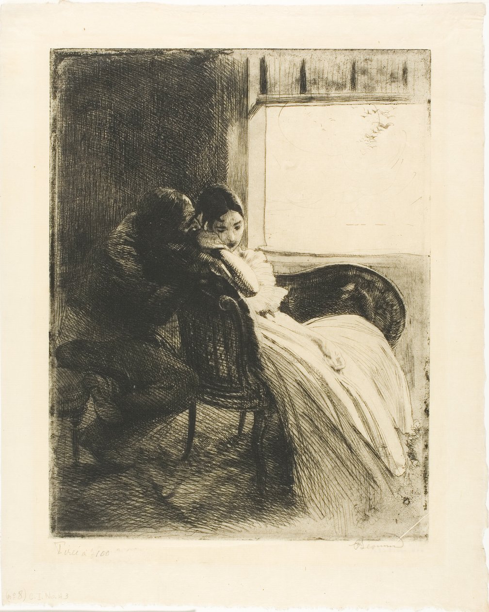 Flirt, plade seks fra Woman af Albert Besnard