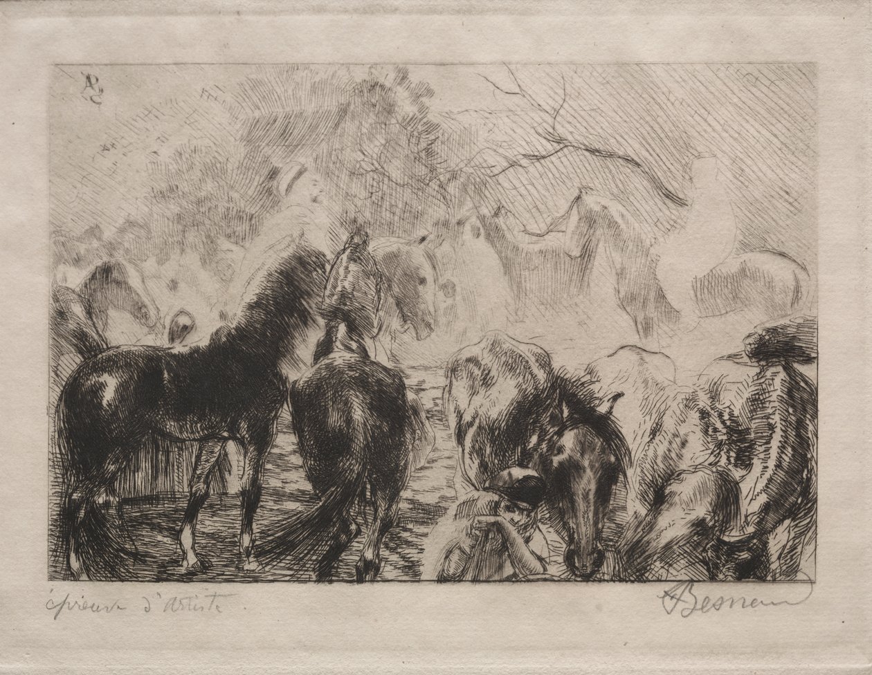 Hestemarked i Algier af Albert Besnard