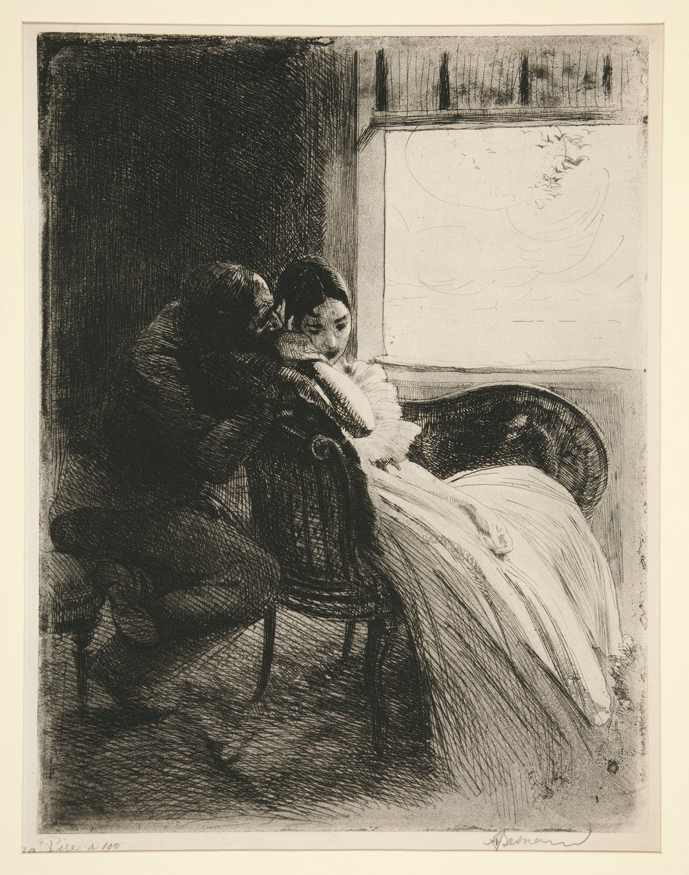 The Flirt (Flirtation) af Albert Besnard