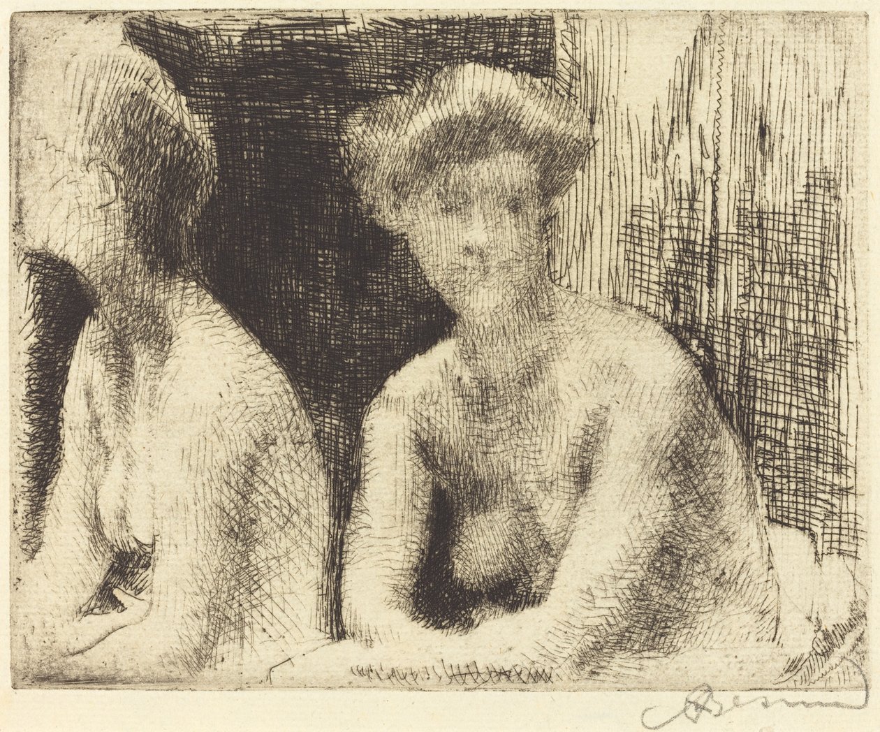 Nøgen kvinde ved et skueglas af Albert Besnard
