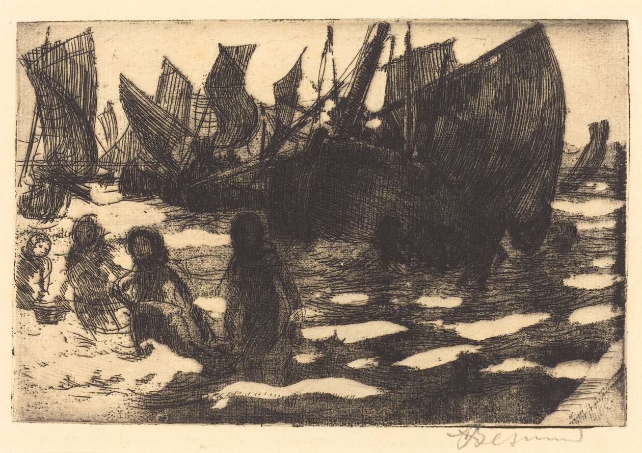 Små Fiskerbåde af Berck af Albert Besnard