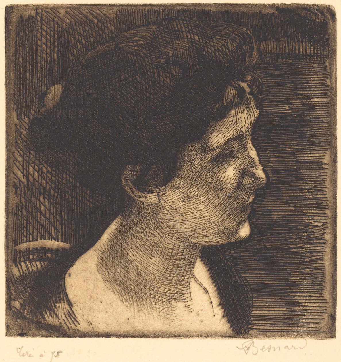 Kvinde i fuld profil (Grand profil de femme) af Albert Besnard