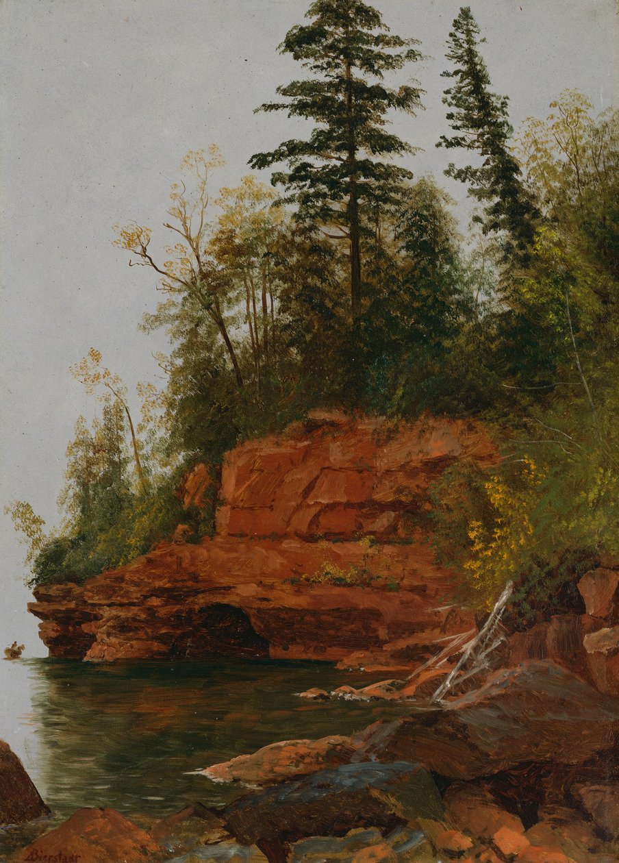 En Rocky Cove af Albert Bierstadt