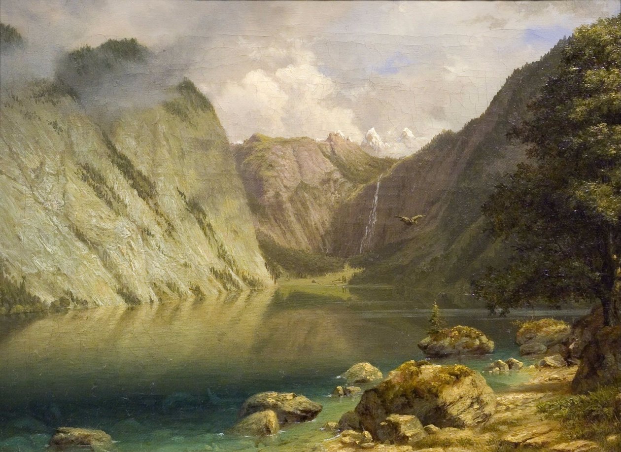 Et vestligt landskab af Albert Bierstadt
