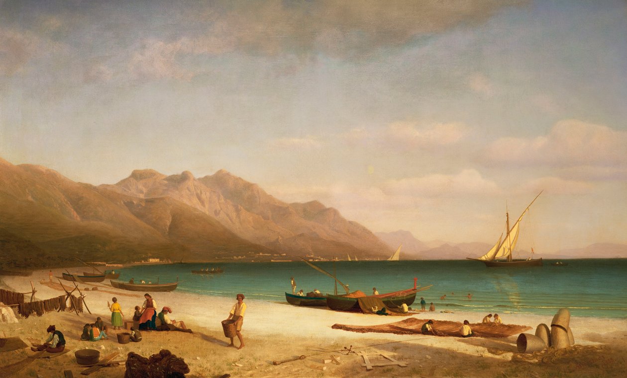 Salerno-bugten, 1858 af Albert Bierstadt