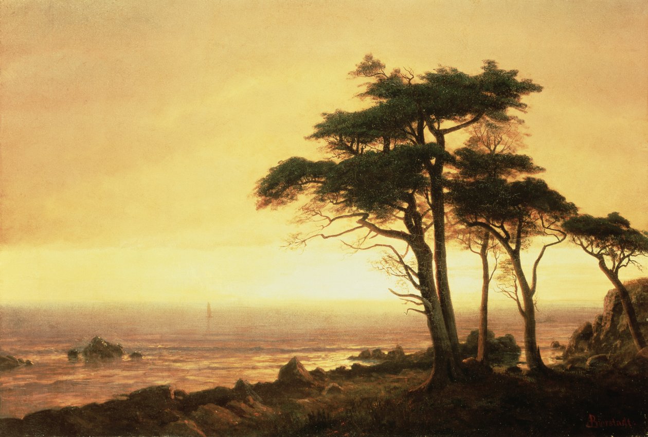 California Coast (olie på lærred) af Albert Bierstadt