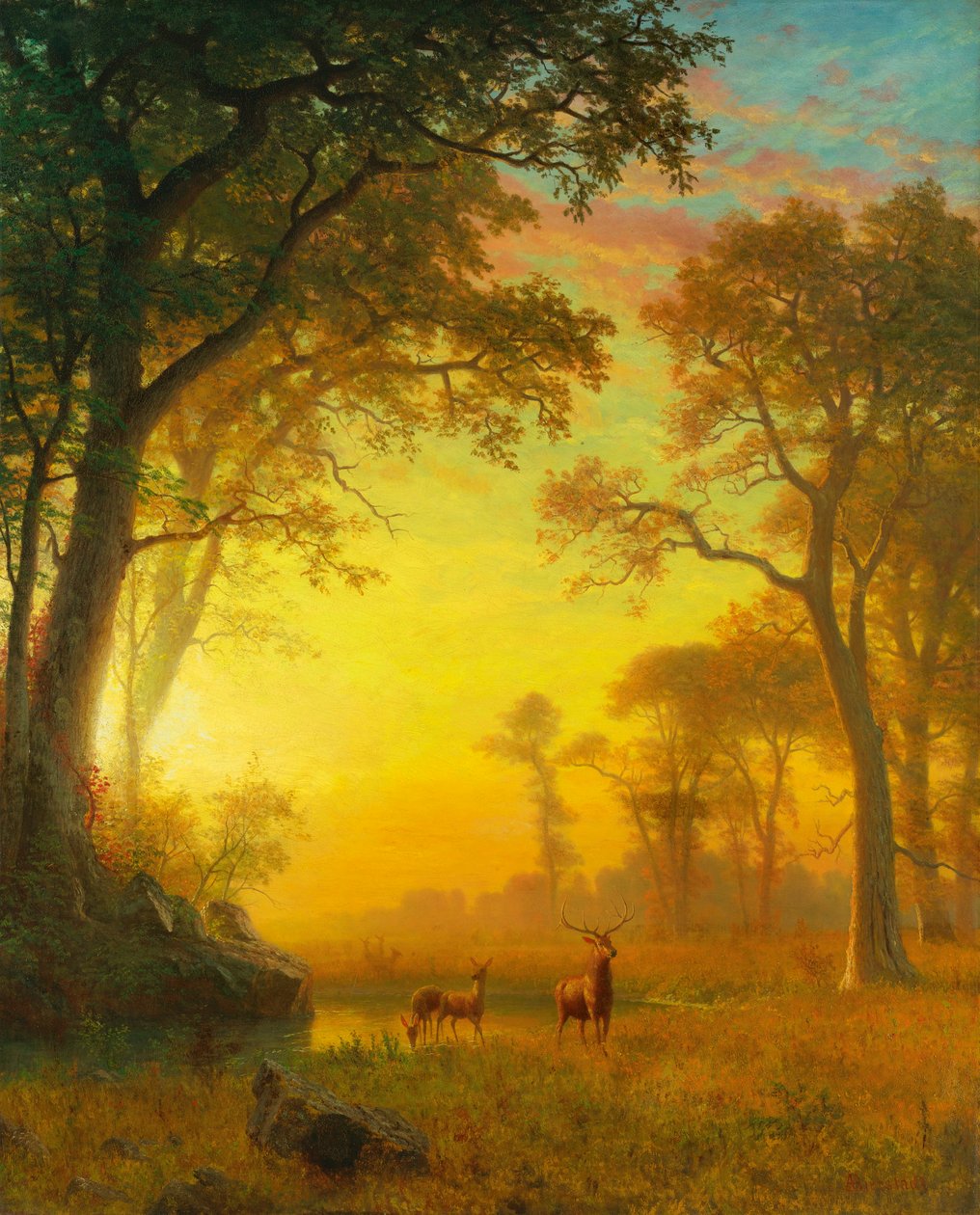 Lys i skoven af Albert Bierstadt