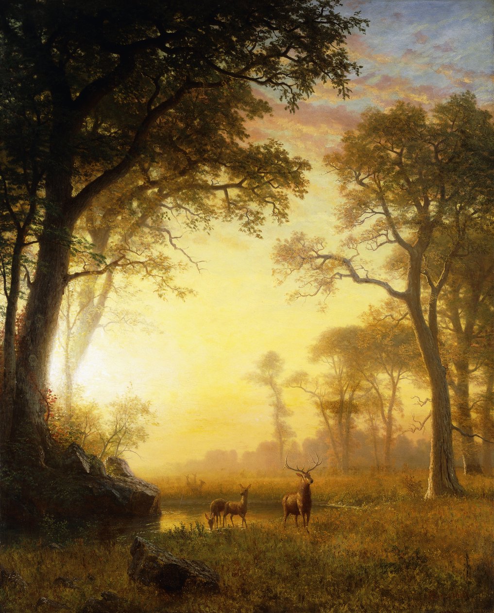 Lys i skoven, af Albert Bierstadt