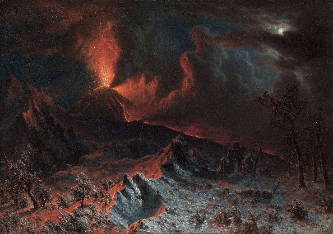 Vesuv ved midnat af Albert Bierstadt