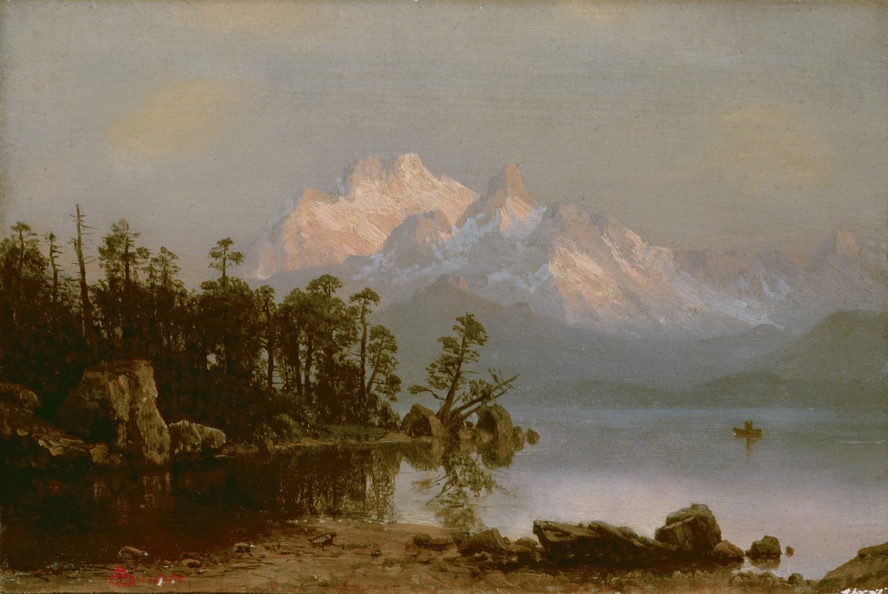 Bjerg kanosejlads af Albert Bierstadt