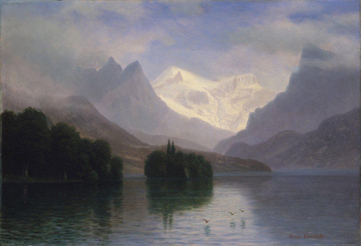 Bjergscene af Albert Bierstadt