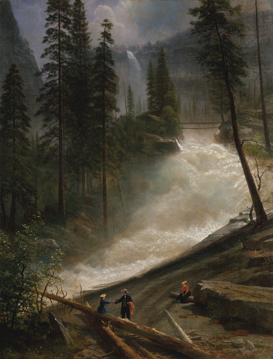 Nevada Falls, Yosemite af Albert Bierstadt