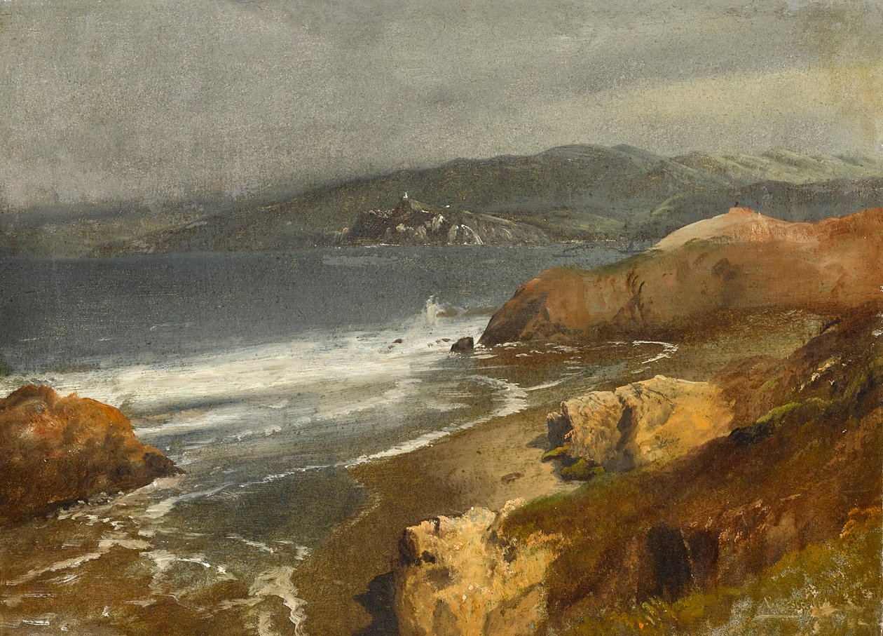 Stillehavskysten, Californien eller udsigt mod Point Bonita fyrtårn af Albert Bierstadt