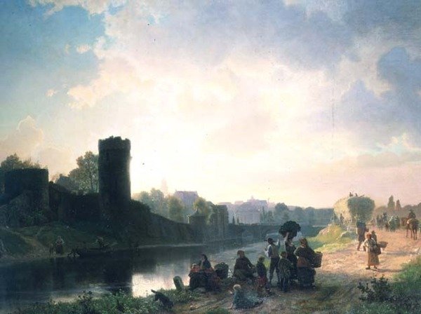 Flodmunding (olie) af Albert Bierstadt