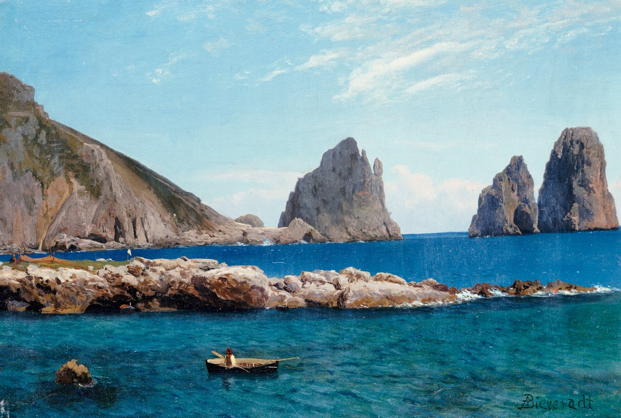 Roning fra klipperne af Albert Bierstadt