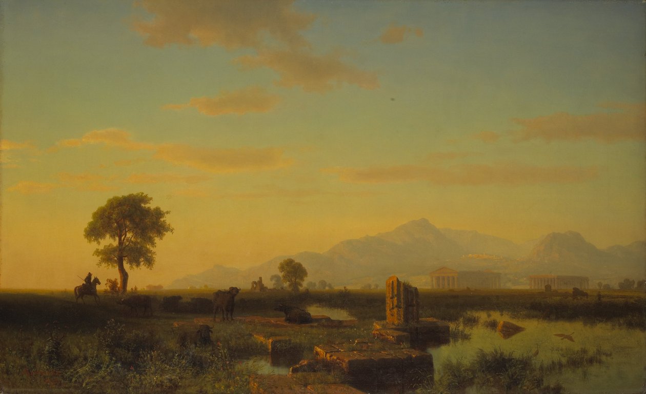 Ruinerne af Paestum af Albert Bierstadt