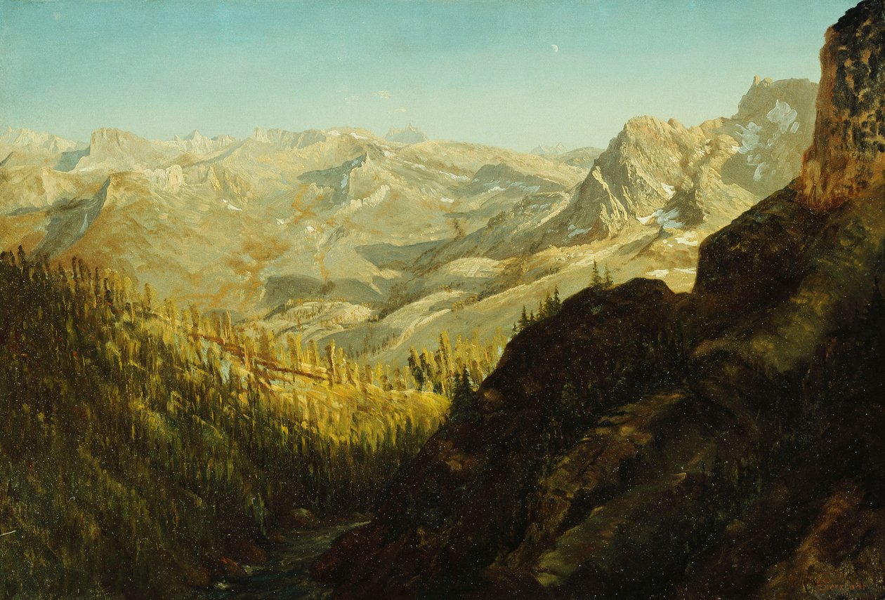 Sierra Nevada-bjergene, Californien, af Albert Bierstadt