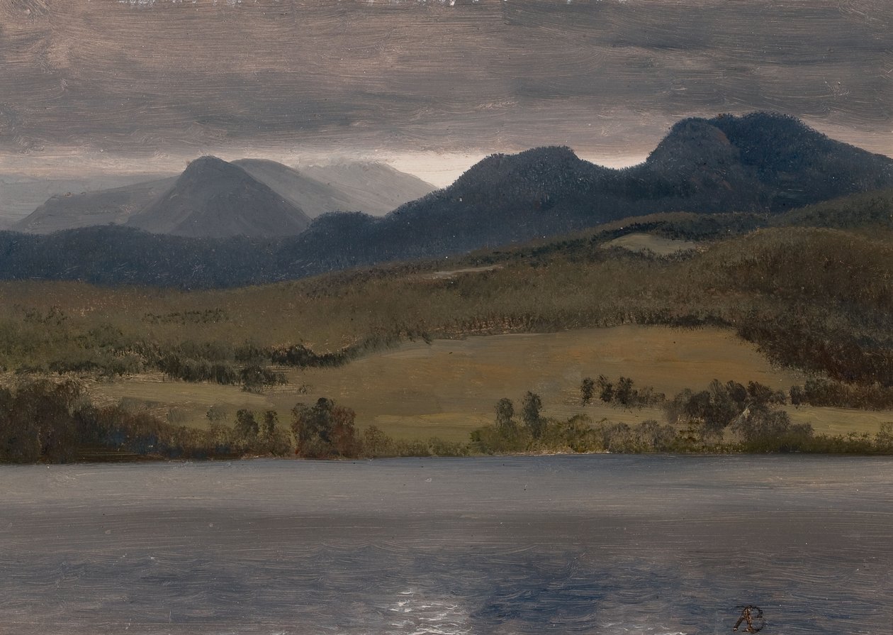 Sundown on the Lake (menes at være Lake Tahoe) af Albert Bierstadt