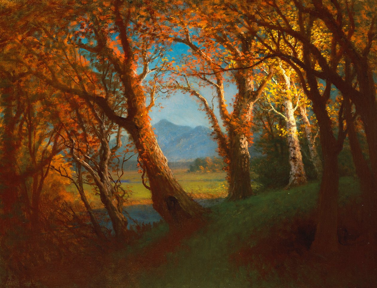 Solnedgang i Nebraska-territoriet af Albert Bierstadt