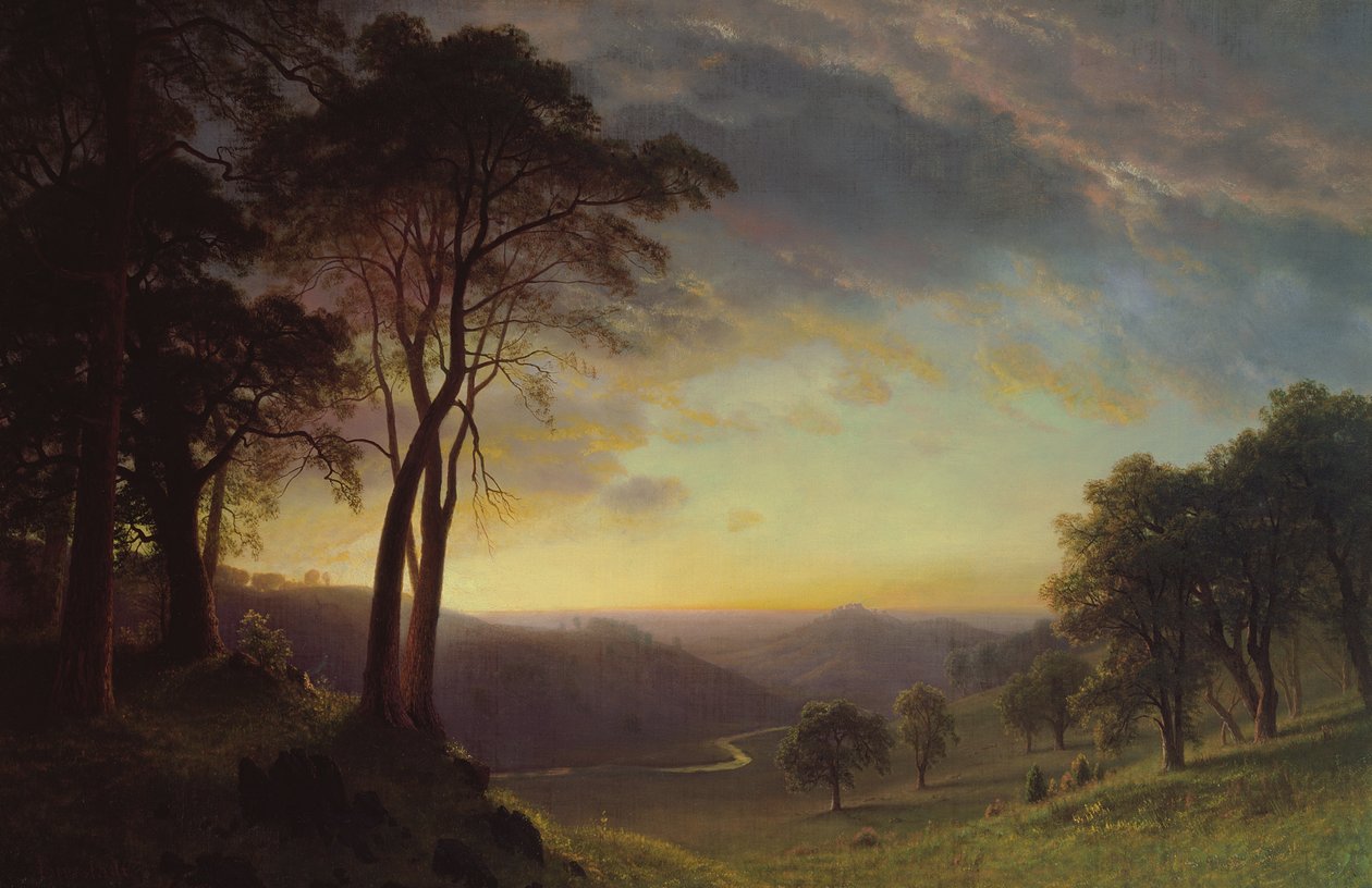 Sacramento River Valley af Albert Bierstadt