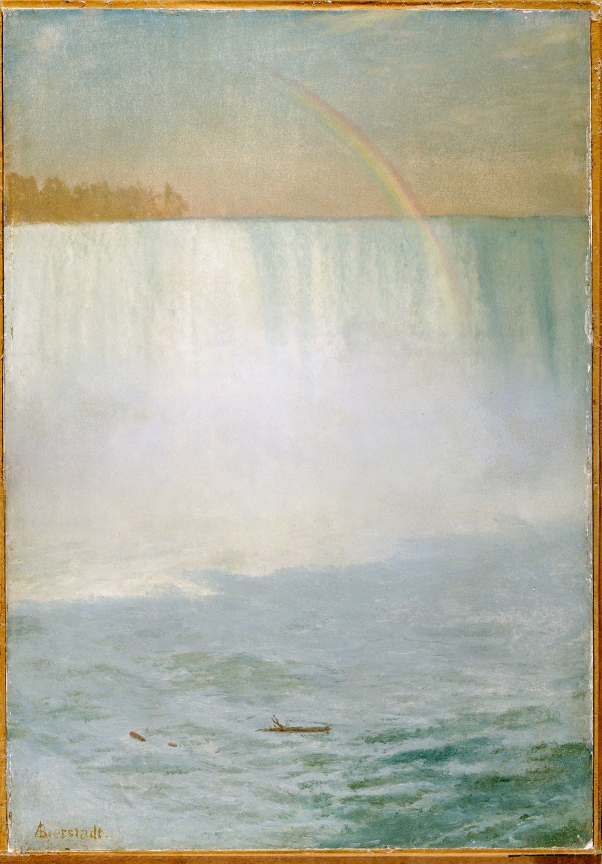 Vandfald og regnbue, Niagara af Albert Bierstadt